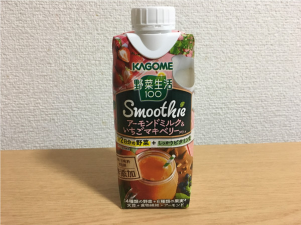 「アーモンドミルク&いちごマキベリースムージー」カゴメ野菜生活100!飲んだ感想
