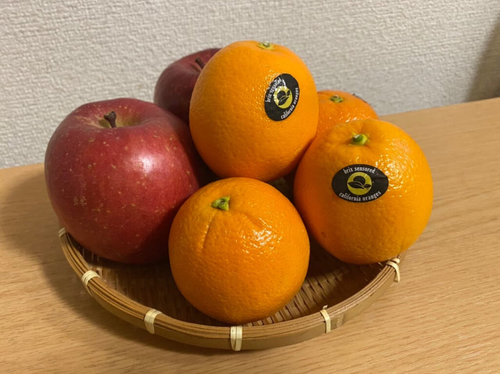 ネーブルオレンジとりんご