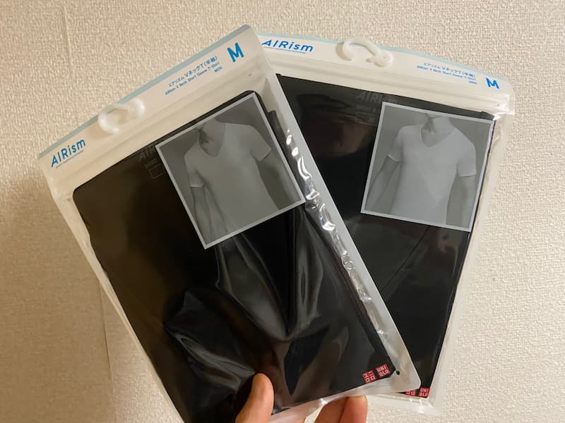 エアリズムインナーVネックTシャツ-写真①