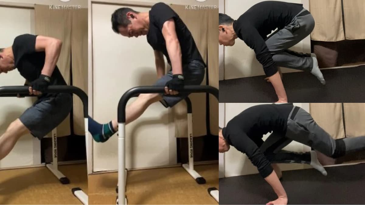 50代自重トレ-ディップス連続100回目標にする！今朝は41レップス！