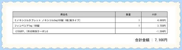 アイドラッグストアーAGA治療薬明細-画像